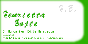 henrietta bojte business card